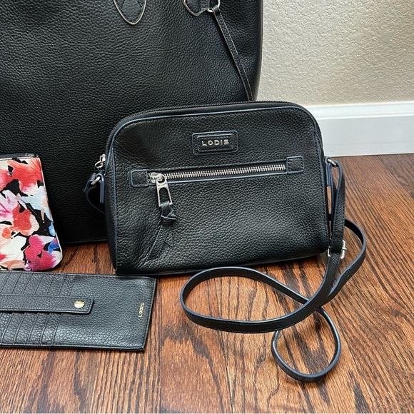 Lodis Bliss Pebbled Leather Bundle, Tote Bag, Purse, Wallet, Wristlet Shoulder - Picture 4 of 16